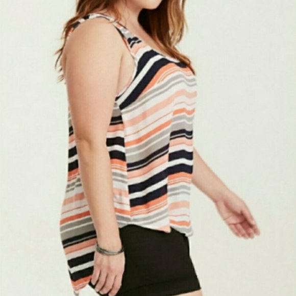 💜TORRID STRIPED CHIFFON TANK TOP - Picture 3 of 5